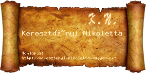 Keresztényi Nikoletta névjegykártya