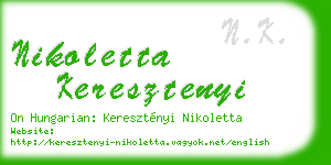 nikoletta keresztenyi business card